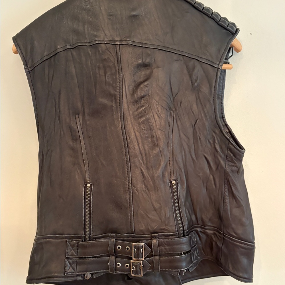 Elizabeth and James Black Studded LEATHER Vest - Picture 6 of 6